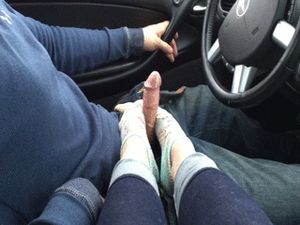 sockjob in a car