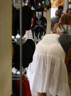 Milf see through thong in public