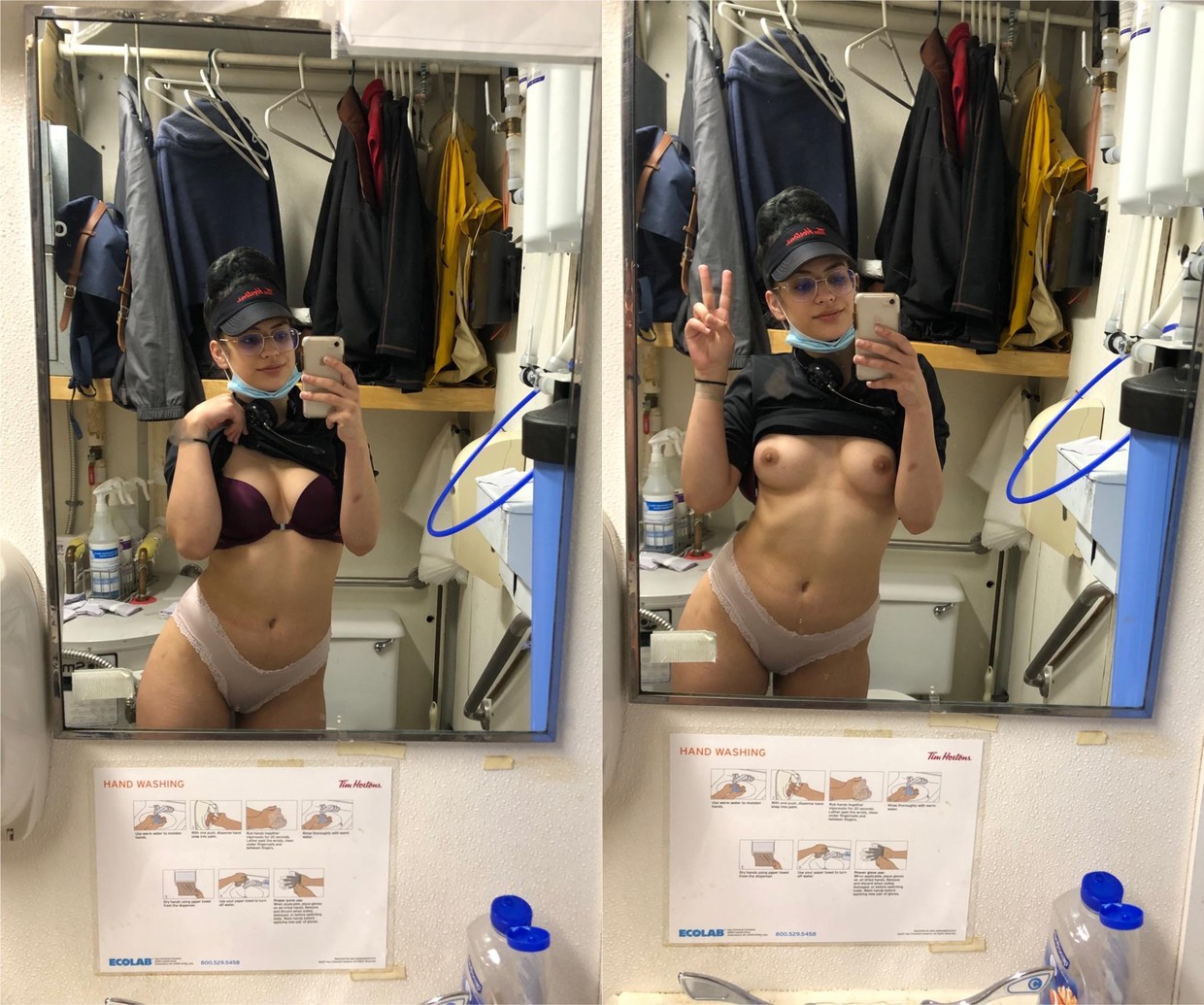 Flash tits at work