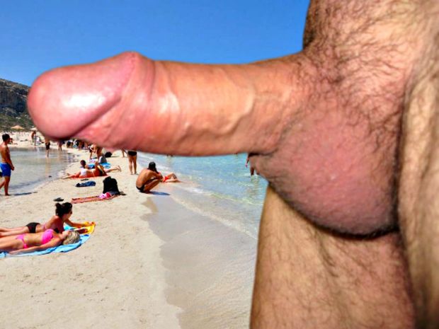 beautiful man very sexy show perfect cock in public on the beach & self shot #2