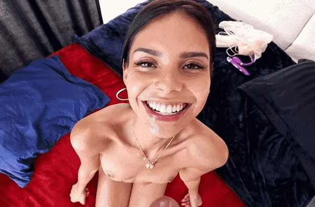 Smiling until the load hits her face
