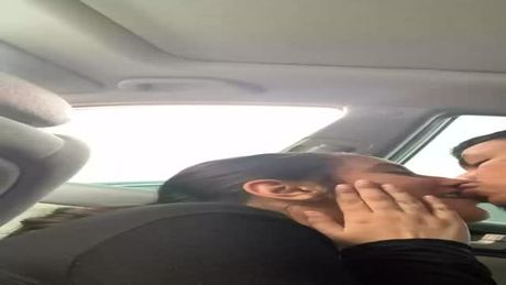 Sister giving backseat blowjob