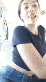 Beauty teen show ass jeans in car in doggystyle