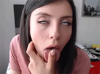 slut brunette do ahegao for us she want cum