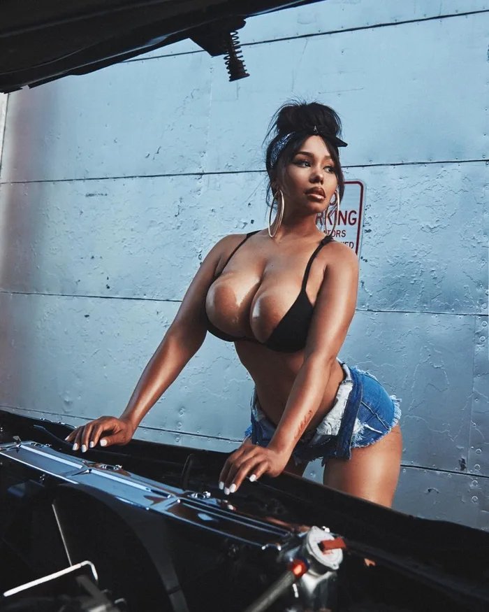 Shiny and busty