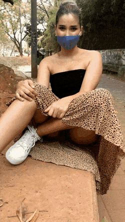 She made a mask out of her knickers.