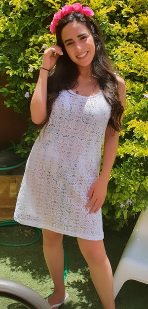 Non nude hot brunette in a see through dress