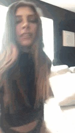 Sexy Brunette Touching Pussy With Panties On