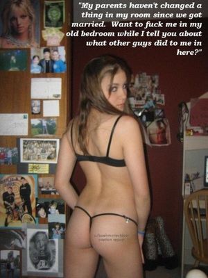 Still has her old bed where she fucked so many guys