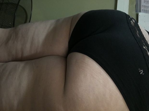 my nice round ass in black cotton panties with a little lace