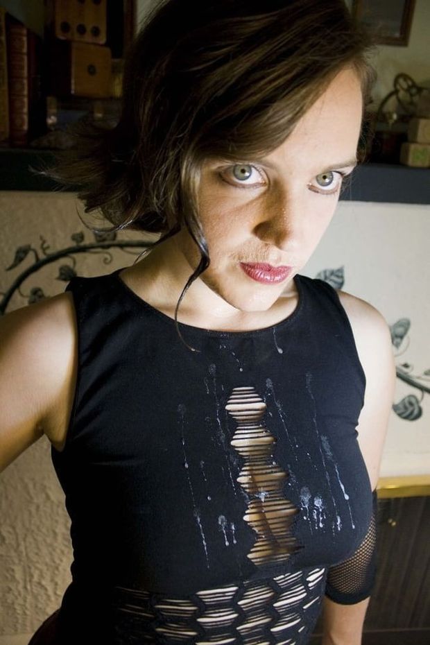 Cum on clothed tits