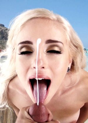 beautiful facial in public on the beach