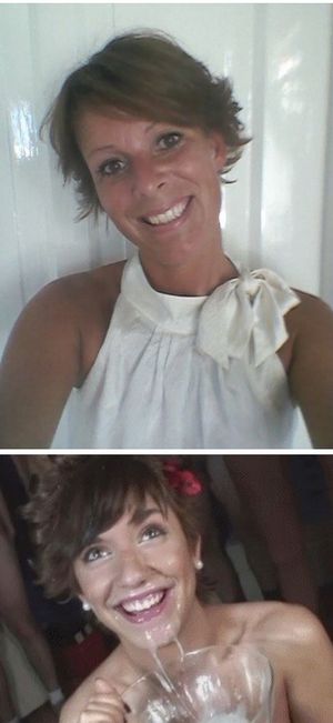 Before / After: this lovely Hot Wife loves parties with dresscode 'WHITE'. 53j