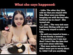 The girlfriend goes to a second meeting and is destroyed