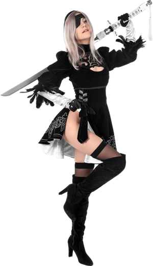 Eva Elfie cosplay - 2B from Nier Automata