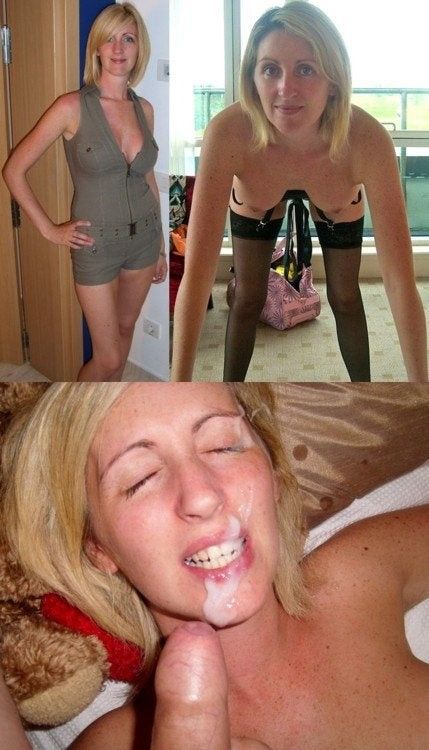 Sexy wife strips down and gets jizzed
