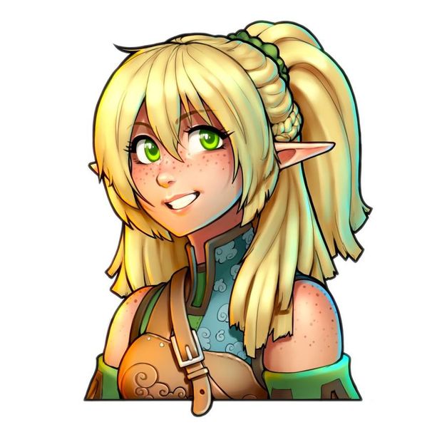 Elise smiles at you after asking to join the party. You know she'll be useless in combat, but maybe she can be the party cum relief?