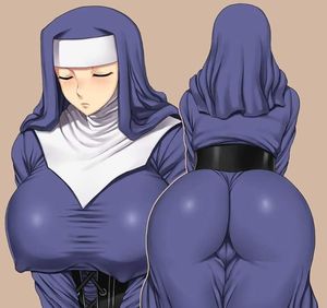 Sexy anime nun