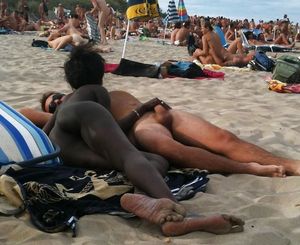 he and she are on the beach