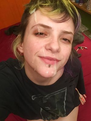 Pixie gets her face creamed