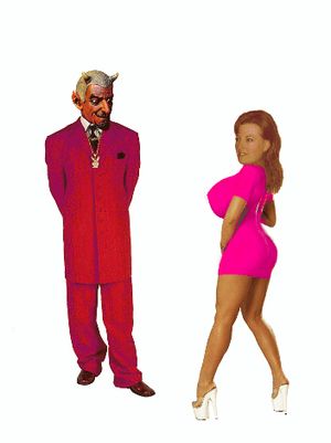 HORNY DEVIL UNDRESSES HOT BABE