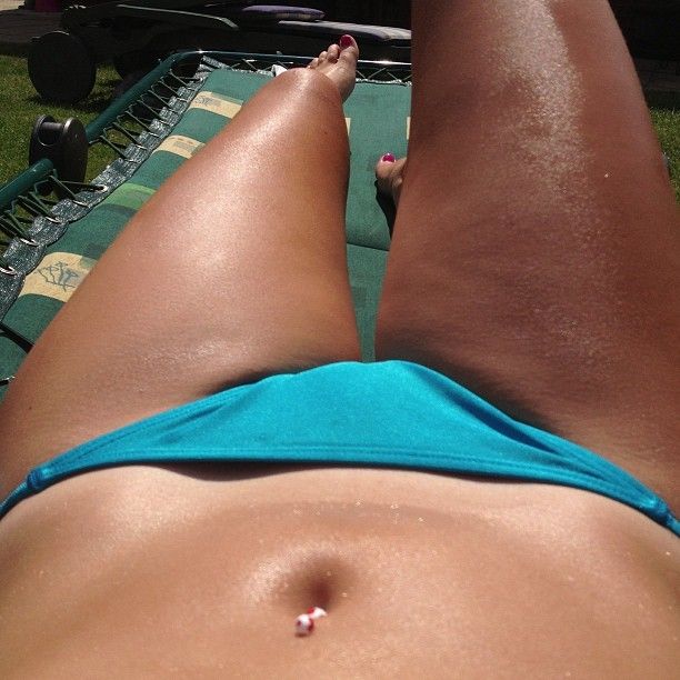 Teen sunbathing