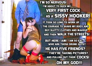 Very 1st cock as a sissy whore