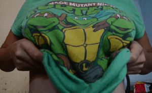 Ninja turtles than poof! Nice tits