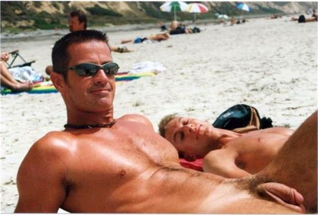 men naked hairy beach