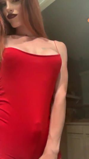 She looks so hot in the red dress. Tenting is such fun