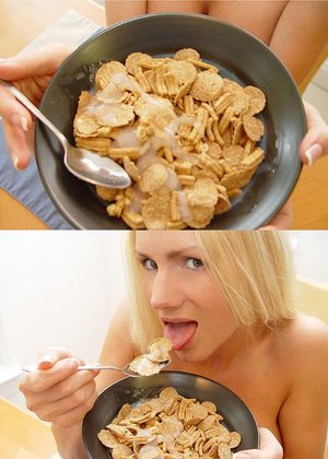 Cumming On Her Corn Flakes