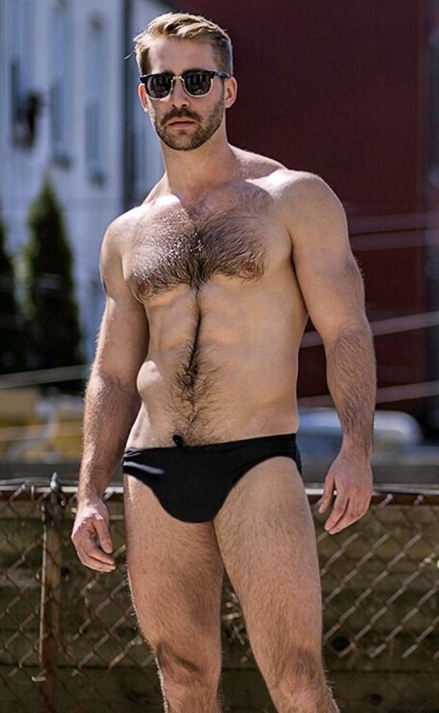 hairy men in speedos
