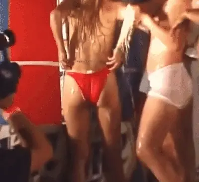 bikini down at show