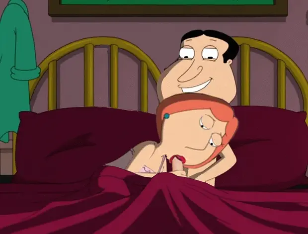 Variation on my original re-edit - Lois Griffin first blows then jerks Quagmire until he spews his jizzems!