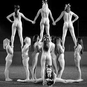 Sports team cheerleaders naked for charity.