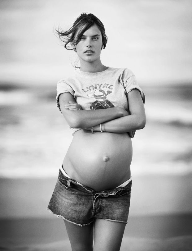 Big pregnant belly