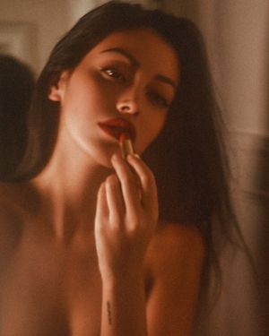 Cindy Kimberly Red Lipstick For Your White Cum