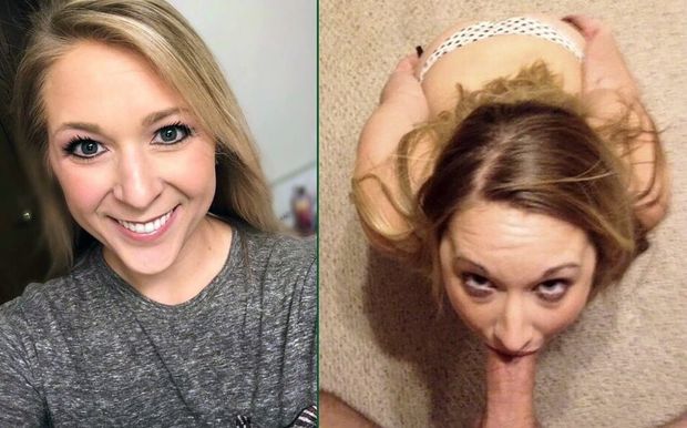 Blonde MILF sucks