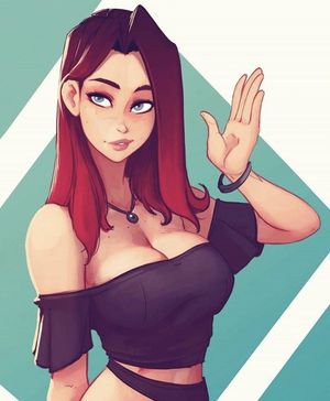Sexy non-nude hentai babe cartoon redhead