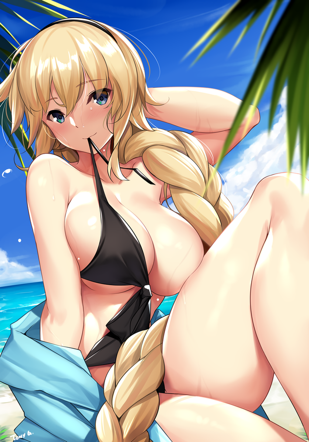 Sexy Beach Babe With Long Braid