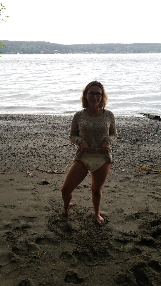 Diapered by the lake.