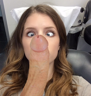 Anna Kendrick stares at a huge cock (Fake)