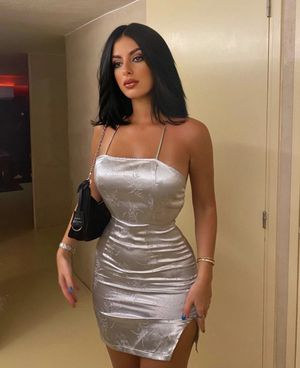 Shiny dress hot milf