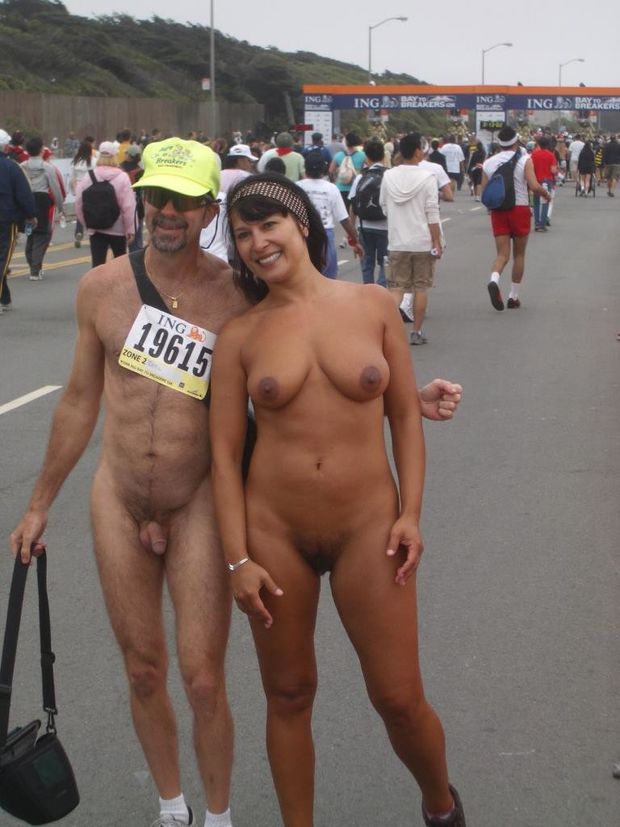 Nude couple at Bay to Breakers
