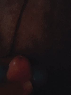 Vibrating the head of my hard cock till cum spurts out