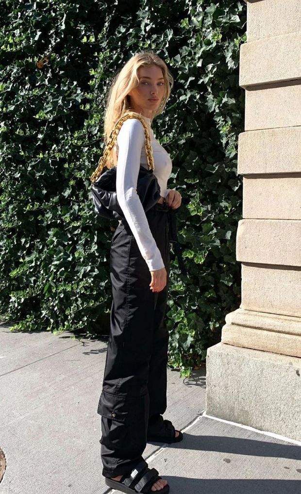 Elsa Hosk in a Totally See Through White Top