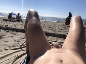 on the nudists beach so quiet after lock down walked home nude with my shepein bouncing hard and erect