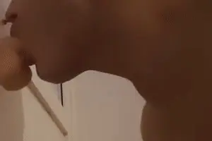 Deepthroating a dildo