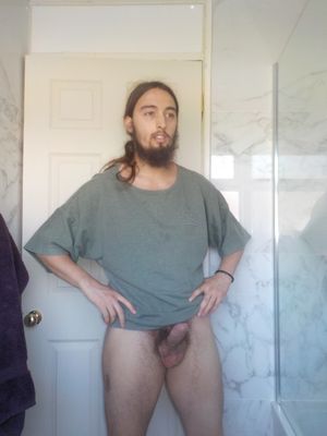 Trousers off posing with erection English guy James Fell bottomless