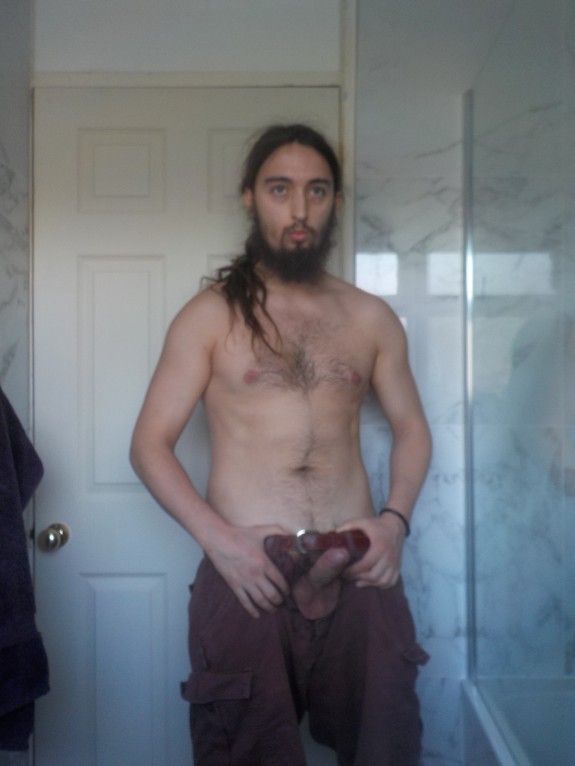 Shorts down showing erection